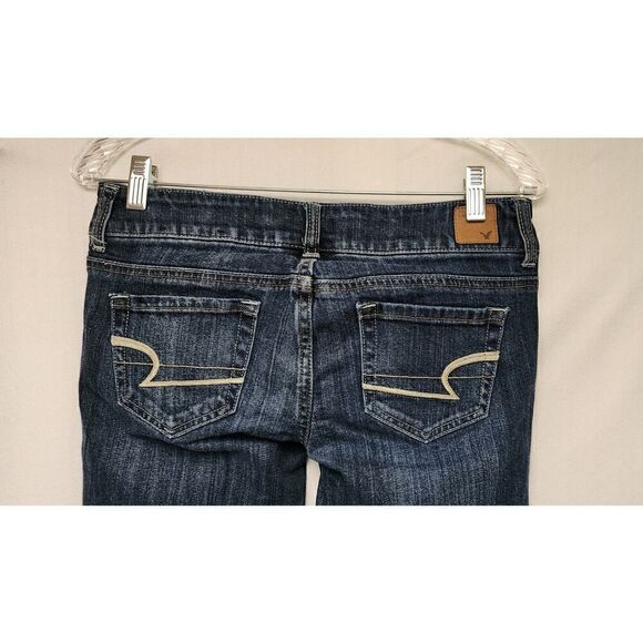 AE American Eagle Blue Artist Low Rise Stretch Bootcut Denim Jeans Size 4R - Picture 5 of 7